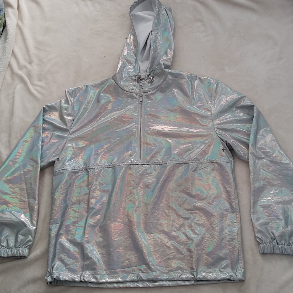 American Apparel iridescent quarter zip up hoodie